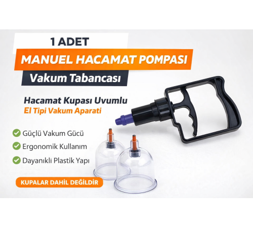 Manuel Hacamat Pompası Vakum Tabancası – Hacamat Kupası Uyumlu El Tipi Vakum Aparatı 1 ADET