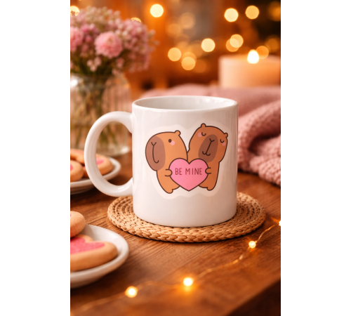 Be Mine Sevimli Ayıcık Tasarımlı Porselen Kupa Model 43 – Aşk Temalı Sevgili Kupası – Özel Gün Hediyesi