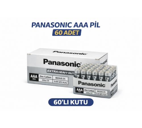 pana AAA R03 İnce Pil Zinc Carbon Extra Heavy Duty 2’li 30 Paket