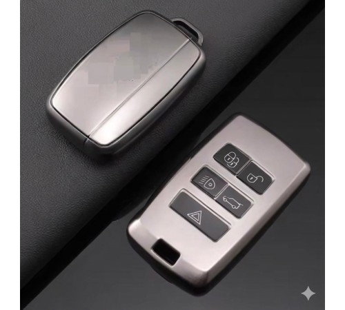 Land Rover Range Rover 2018 Sonrası Uyumlu Smart 3 Buton Silikon Oto Anahtar Kumanda Kabı Kılıf Gri