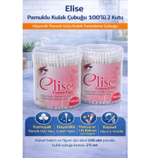 Elise Pamuklu Kulak Çubuğu 100'lü 2 Kutu Toplam 200 Adet Pamuk Uçlu Kulak Temizleme Çubuğu