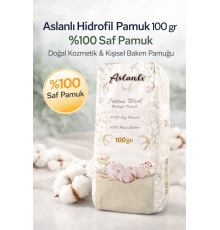 Aslanlı Hidrofil Pamuk 100 gr %100 Saf Pamuk Doğal Kozmetik ve Kişisel Bakım Temizlik Pamuğu 1 ADET