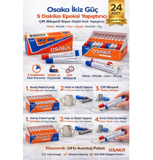 Osaka İkiz Güç 5 Dakika Epoksi Yapıştırıcı Çift Bileşenli Güçlü Hızlı Yapıştırıcı 24Adet