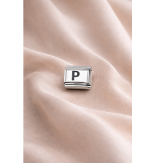Nomination Uyumlu “P” Harf Charm – Çelik Bileklik Modülü, Kişiye Özel Harf Aksesuarı