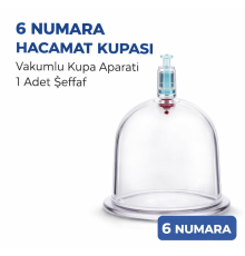 6 Numara Hacamat Kupası 1 Adet Vakumlu Kupa Bardak Dayanıklı Plastik Manuel Hacamat Kabı