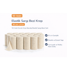 Elastik Sargı Bezi Krep 10 cm x 4 m 50 Adet Esnek Krep Bandaj Elastik Sargı Bezi Seti