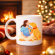 Kadın ve Köpek Figürlü Sevgi Temalı Porselen Kupa MODEL 78 – Hayvanseverlere Özel Anlamlı Tasarım Kahve Kupası