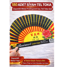 180 Adet Siyah Tel Toka Saç Tokası – Dayanıklı Metal Profesyonel Saç Teli Toka Seti