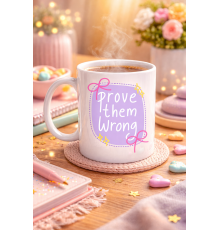 Prove Them Wrong Porselen Kupa MODEL 128 – Motivasyon Mesajlı Kahve Kupası, İlham Veren Hediye, Ofis & Ev Kullanımı