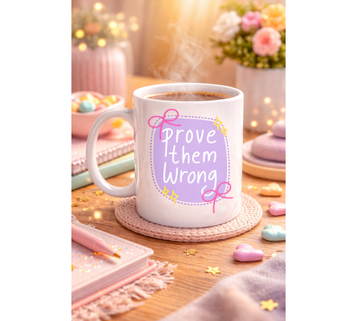 Prove Them Wrong Porselen Kupa MODEL 128 – Motivasyon Mesajlı Kahve Kupası, İlham Veren Hediye, Ofis & Ev Kullanımı