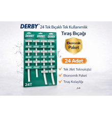 Derby Tek Bıçaklı Tıraş Bıçağı Avantajlı Paket Seçenekleri 24 ADET