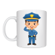 Polis Temalı Porselen Kupa MODEL 161 – Sevimli Polis Karakter Baskılı Kahve Kupası – Polis Meslek Hediyesi – Dayanıklı Porselen Kahve Bardak