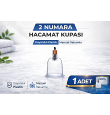 2 Numara Hacamat Kupası 1 Adet Vakumlu Kupa Bardak Dayanıklı Plastik Manuel Hacamat Kabı