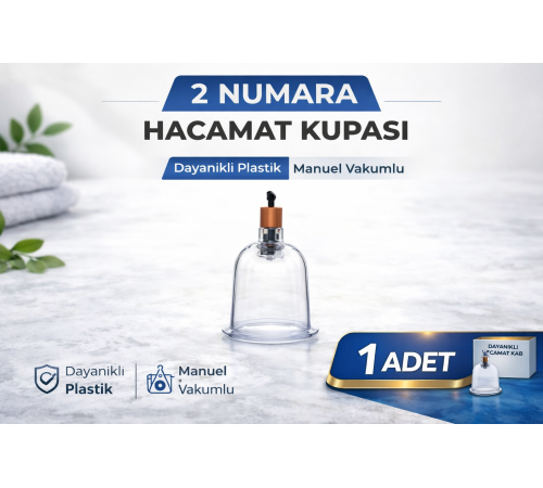 2 Numara Hacamat Kupası 1 Adet Vakumlu Kupa Bardak Dayanıklı Plastik Manuel Hacamat Kabı