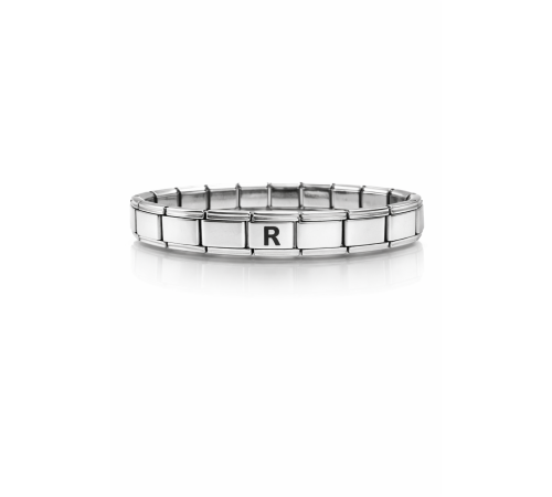 Kişiye Özel R Harfli Çelik Bileklik – İtalyan Charm Bilezik, Ayarlanabilir Zarif Tasarım