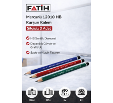 Fatih Mercanlı 12010 HB Kurşun Kalem 3 Adet