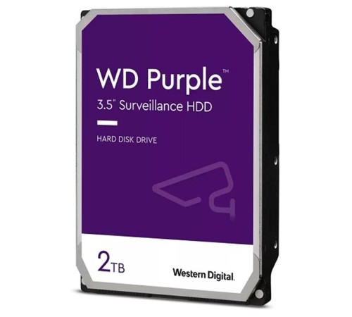 2 TB WD 3.5 PURPLE SATA3 5400RPM 64MB 7/24 GUVENLIK WD23PURZ (3 YIL RESMI DIST GARANTILI)