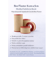 Bez Flaster 5 cm x 5 m Medikal Sabitleme Bandı Hipoalerjenik Yapışkanlı Cerrahi Bez Flaster