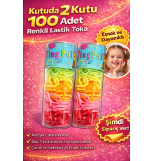 2 Kutu 100 Adet Renkli Lastik Toka Seti Karışık Renkli Saç Lastiği Çocuk ve Kadın Saç Tokası