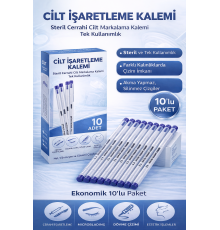 Cilt İşaretleme Kalemi Steril Cerrahi Marker Kalem 10 ADET