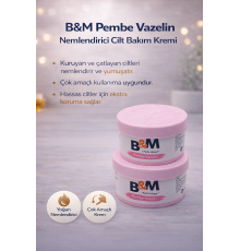 B&M Pembe Vazelin Nemlendirici Cilt Bakım Kremi Çok Amaçlı Vazelin 2 Adet