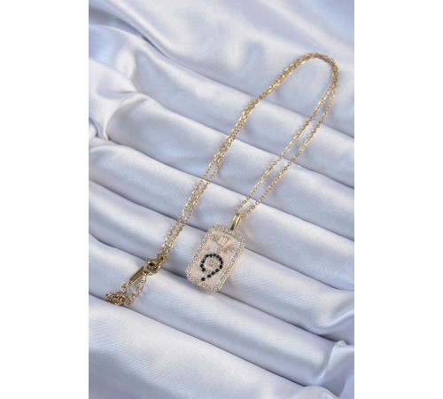 316L Çelik Zincir Altın Renk Zirkon Taşlı Minimal Papatya Figürlü Tarot Kolye