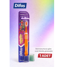 Difaş Kids Çocuk Diş Fırçası Koruyucu Kapaklı Yumuşak Kıllı 1 Adet