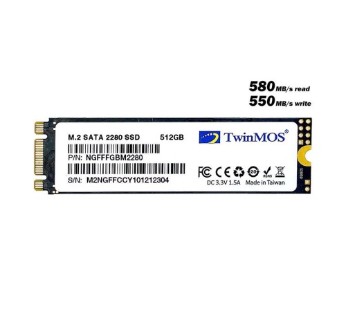 512 GB TWINMOS M.2 2280 SATA3 580/550 NGFFFGBM2280