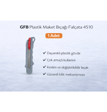 GFB Plastik Maket Bıçağı Falçata 4510 Profesyonel Maket Bıçağı 1 Adet