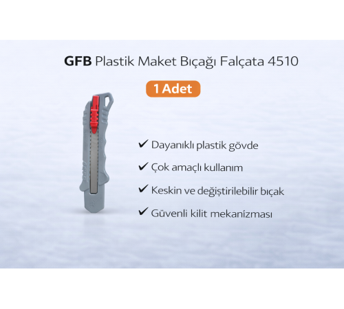 GFB Plastik Maket Bıçağı Falçata 4510 Profesyonel Maket Bıçağı 1 Adet