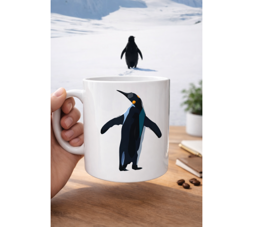 Nihilist Penguen Tasarımlı Porselen Kupa MODEL 159 – Sürüden Ayrılanlara Özel Minimalist Kahve Kupası – Özgün Tasarım Hediyelik Kupa