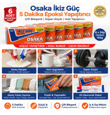Osaka İkiz Güç 5 Dakika Epoksi Yapıştırıcı Çift Bileşenli Güçlü Hızlı Yapıştırıcı 6 Adet