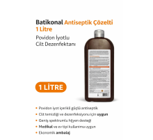 Batikonal Antiseptik Çözelti 1 Litre Povidon İyotlu Cilt Dezenfektanı 1 ADET