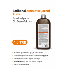 Batikonal Antiseptik Çözelti 1 Litre Povidon İyotlu Cilt Dezenfektanı 1 ADET