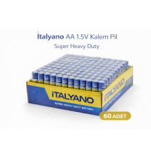 İtalyano AA 1.5V Kalem Pil 60 Adet Super Heavy Duty 15 Paket