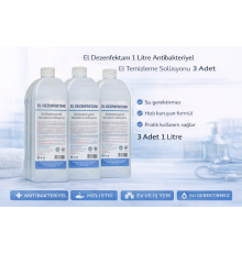El Dezenfektanı 1 Litre Antibakteriyel El Temizleme Solüsyonu 3 Adet