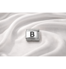 Nomination Uyumlu B Harfi Charm – Çelik Harfli Bileklik Aksesuarı , Kişiye Özel Modüler Takı