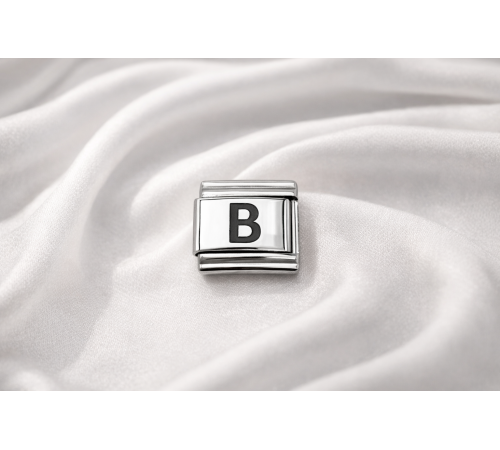 Nomination Uyumlu B Harfi Charm – Çelik Harfli Bileklik Aksesuarı , Kişiye Özel Modüler Takı