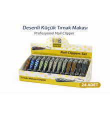 Profesyonel Küçük Tırnak Makası Desenli Nail Clipper 24 Adet