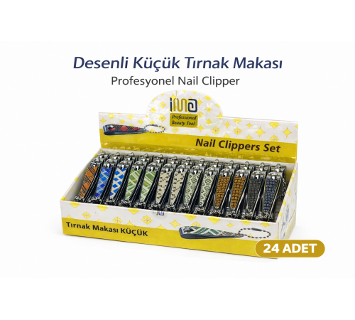 Profesyonel Küçük Tırnak Makası Desenli Nail Clipper 24 Adet