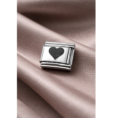 Nomination Uyumlu Çelik Kalp Charm – Parlak Çelik Bileklik Aksesuarı | Sevgi Temalı Modüler Charm