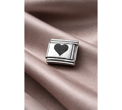 Nomination Uyumlu Çelik Kalp Charm – Parlak Çelik Bileklik Aksesuarı | Sevgi Temalı Modüler Charm