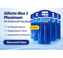 Jilet Blue 2 Maximum Tek Kullanımlık Tıraş Bıçağı 5 Adet Ekonomik Paket