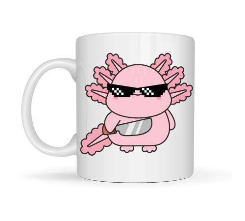 Cool Axolotl Tasarımlı Porselen Kupa MODEL 83 – Eğlenceli, Sevimli ve Enerji Dolu Kahve Kupası