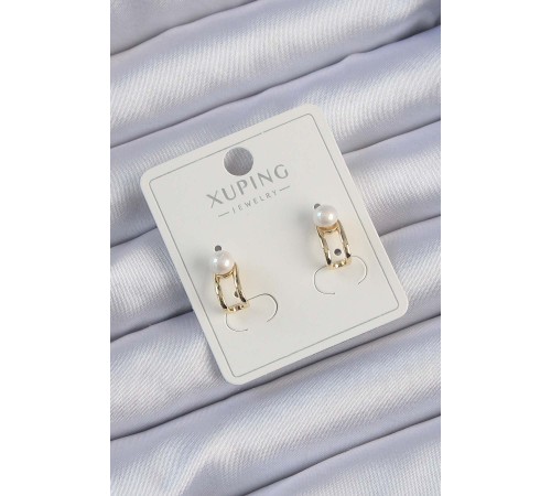 Xuping Gold Renk İnci Taşlı Halka Küpe