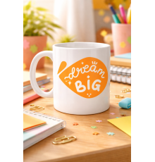 Dream Big Yazılı Porselen Kupa MODEL 135 – Motivasyon Temalı, Sıcak Tasarım, Kahve & Çay Kupası, Hediye Fikri