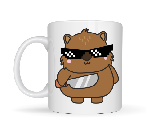 Cool Ayıcık Tasarımlı Porselen Kupa MODEL 84 – Eğlenceli, Karizmatik ve Dikkat Çekici Kahve Kupası