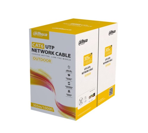 DAHUA DH-PFM920-6UN U/UTP 305 METRE 24AWG %100 BAKIR PE OUTDOOR SİYAH RENK CAT6 KABLO
