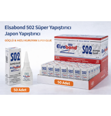 Elsabond 502 Süper Yapıştırıcı Japon Yapıştırıcı 20g Güçlü Hızlı Kuruyan Super Glue 50 Adet