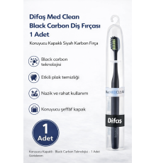 Difaş Med Clean Black Carbon Diş Fırçası 1 Adet Koruyucu Kapaklı Siyah Karbon Fırça